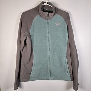 The North Face Women's Khumbu Full Zip Up Fleece Jacket Light Teal/Grey Large
